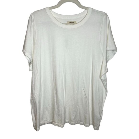 Madewell Womens 1X Off-White Cotton T-Shirt Short Sleeve Tee NWT - Picture 1 of 5